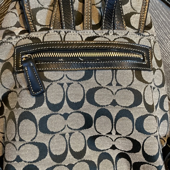 Coach gray canvas backpack purse, ROM-6613 - Picture 6 of 9